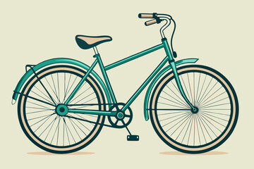 Charming Vintage Bicycle Line Art