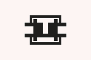 Obraz premium Simple T Letter logo vector concept