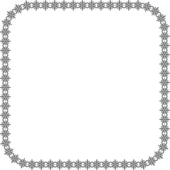 Obraz premium Snowflake square frame. Winter snowflake round border.