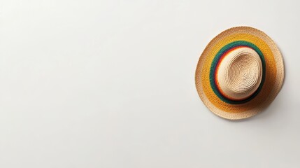 Stylish straw hat with colorful accents perfect for summer outings and beach days