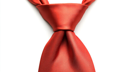 Red Silk Tie Knot Isolated on White Background   Elegant Business Accessory