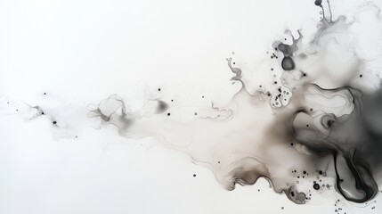 Fototapeta premium abstract creative background: volumetric black inl smoke on a white background