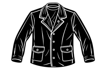 Naklejka premium Stylish Monochrome Illustration of a Classic Men's Jacket