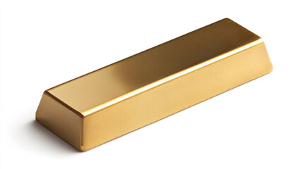 Shiny Gold Bar Isolated on White Background   Financial Success  Wealth  and Luxury
