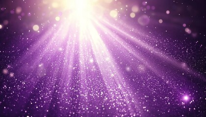 Obraz premium Purple Glitter Background with Light Rays and Bokeh, glitter, sparkle, background