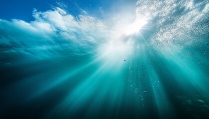 Underwater Sunbeams Through Bubbles, Ocean, Scuba Diving, Nature, Photography, underwater, sunbeams