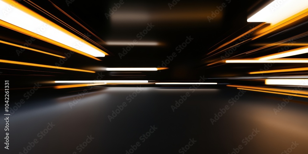 Sticker Dynamic Abstract Image: Blurred Yellow and Black Lines Creating a Motion Effect, Perfect for Modern Design Backgrounds