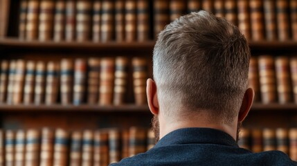 Student studying in a library surrounded by books, symbolizing dedication to education and lifelong learning