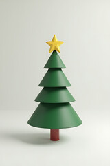 Obraz premium minimal scene features isolated christmas tree simple rendering environment