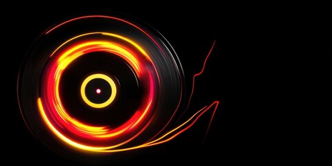 Abstract Light Wheel: A vibrant circular design in red and yellow hues, perfect for tech or modern art contexts.