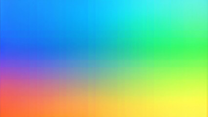Obraz premium Vibrant rainbow gradient background, lively, for design and art, features blue, green, orange, and purple hues. 