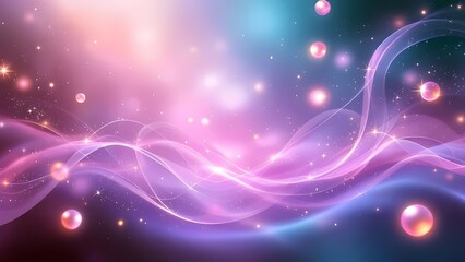 Obraz premium Abstract Background: Purple and Pink Waves, Glowing Lights