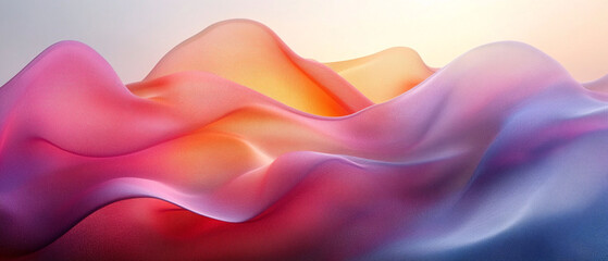 Obraz premium Abstract colorful line waves on light background, 3d render, Background wallpaper design