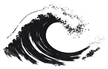 Obraz premium PNG Wave icon stroke black brush.