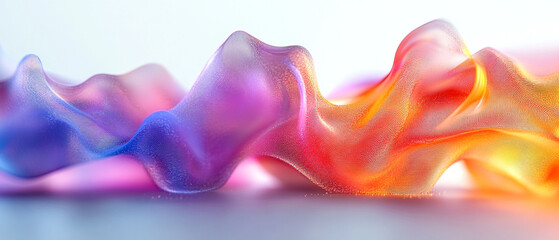 Obraz premium Abstract colorful line waves on light background, 3d render, Background wallpaper design