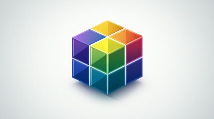 Obraz premium Colorful Cube Abstract Geometric Shape Design Element
