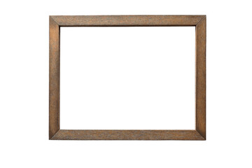 Thin wooden Large frame mock up isolated on transparent background