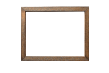 Thin wooden Large frame mock up isolated on transparent background