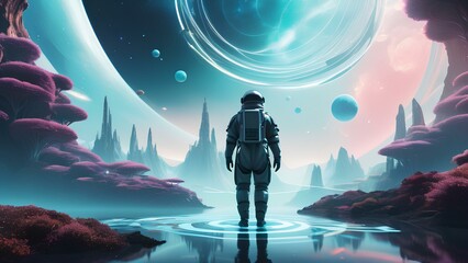 Journey Beyond Reality: Human in a Surreal Metaverse Landscape