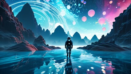 Journey Beyond Reality: Human in a Surreal Metaverse Landscape