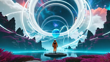 Journey Beyond Reality: Human in a Surreal Metaverse Landscape