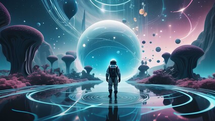 Journey Beyond Reality: Human in a Surreal Metaverse Landscape