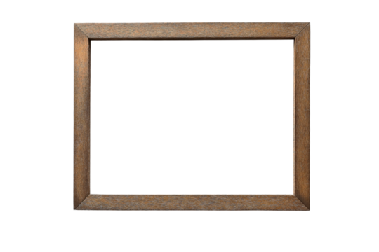 Thin wooden Large frame mock up isolated on transparent background
