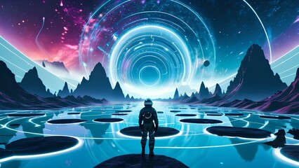 Journey Beyond Reality: Human in a Surreal Metaverse Landscape