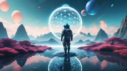 Journey Beyond Reality: Human in a Surreal Metaverse Landscape