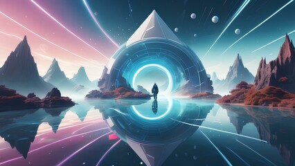 Journey Beyond Reality: Human in a Surreal Metaverse Landscape