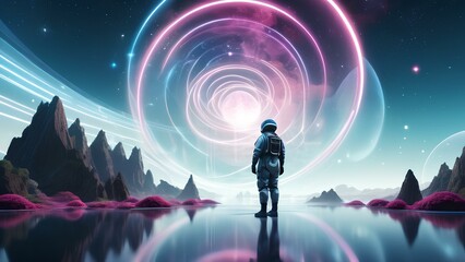 Journey Beyond Reality: Human in a Surreal Metaverse Landscape