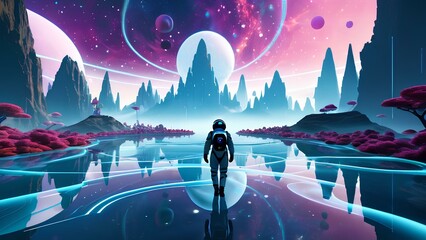 Journey Beyond Reality: Human in a Surreal Metaverse Landscape