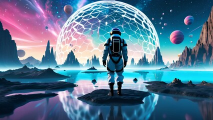 Journey Beyond Reality: Human in a Surreal Metaverse Landscape