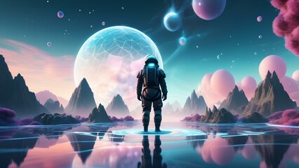 Journey Beyond Reality: Human in a Surreal Metaverse Landscape