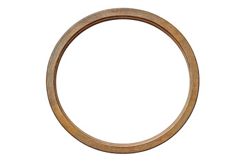 Thin wooden Large Circular frame mock up isolated on transparent background