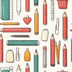 Obraz premium Detailed handdrawn school supplies in doodle form