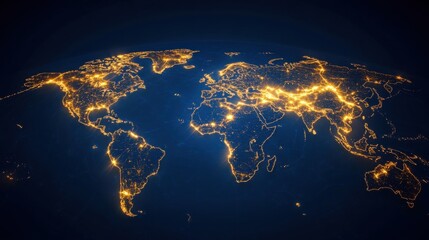 Global map network digital technology connectivity innovative future science link cyberspace glow transformation world