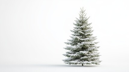 Fluffy christmas fir tree isolated on white