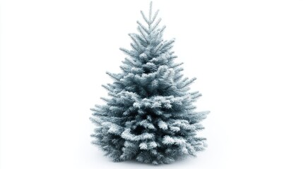 Fototapeta premium Fluffy christmas tree isolated on white background for holiday decor