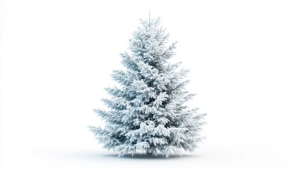 Fluffy christmas tree isolated on white background for holiday design