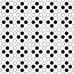 Seamless geometrical circle pattern background design - abstract monochrome vector illustration