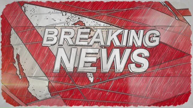 Hand Drawn Pencil Sketched Breaking News Intro Graphic