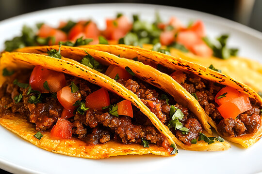 Taccos mexicains sur assiette, gros plan