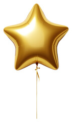 PNG Balloon star shiny gold white background.