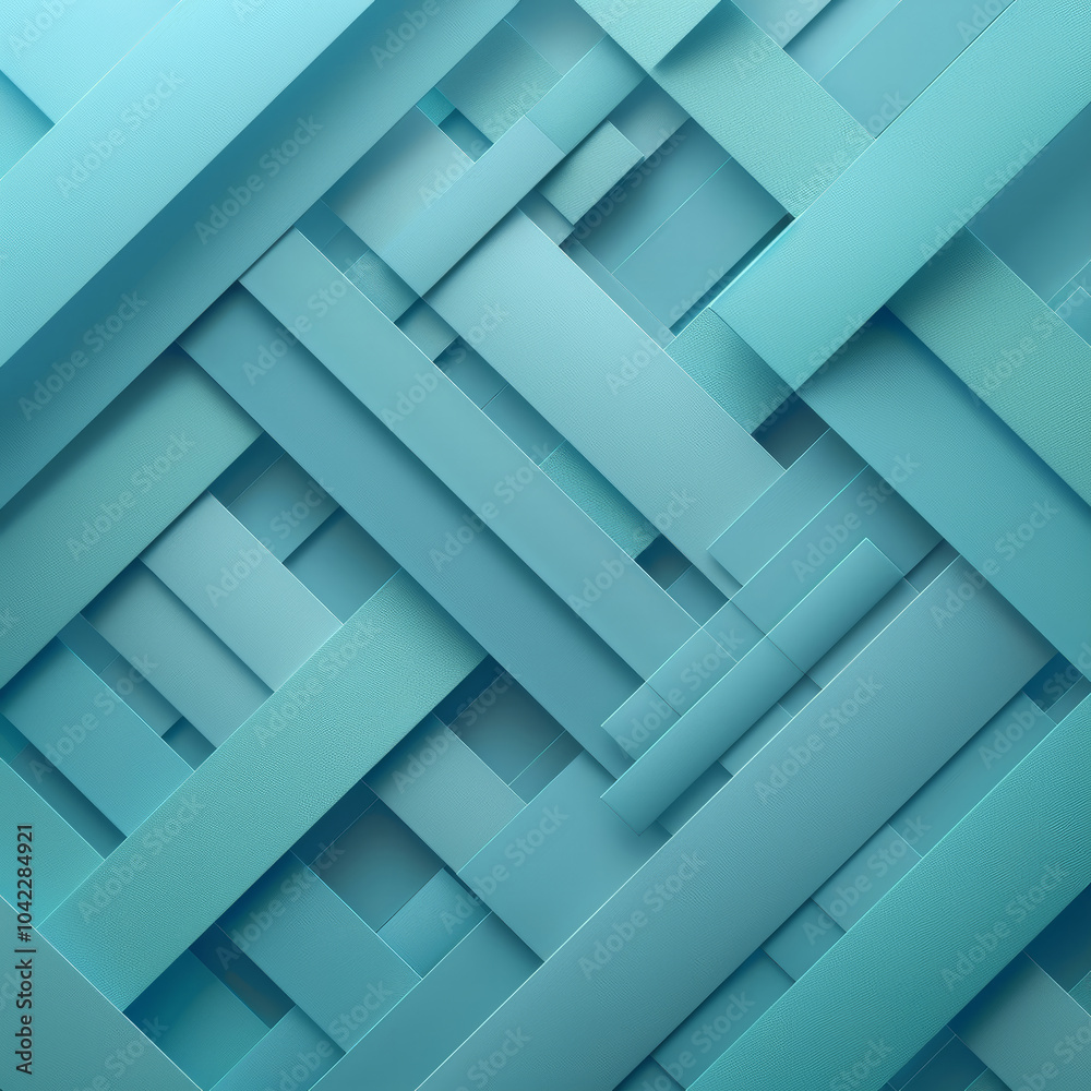 Poster a unique arrangement of blue strips interlaces to form a textured pattern, adding depth and a contem