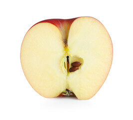 Half of fresh red apple isolated on white