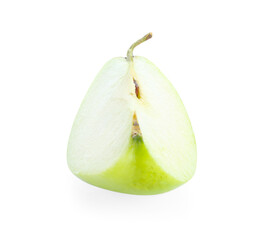 Slice of fresh ripe apple isolated on white