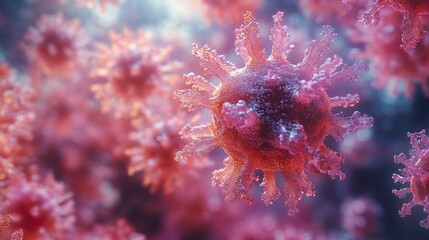 Fototapeta premium Microscopic View of a Virus: A Detailed 3D Rendering
