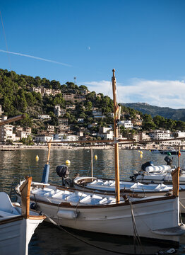 Some boats moored in the Port of Soller, Mallorca