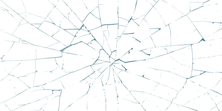 Broken transparent glass vector template for a design background. Texture